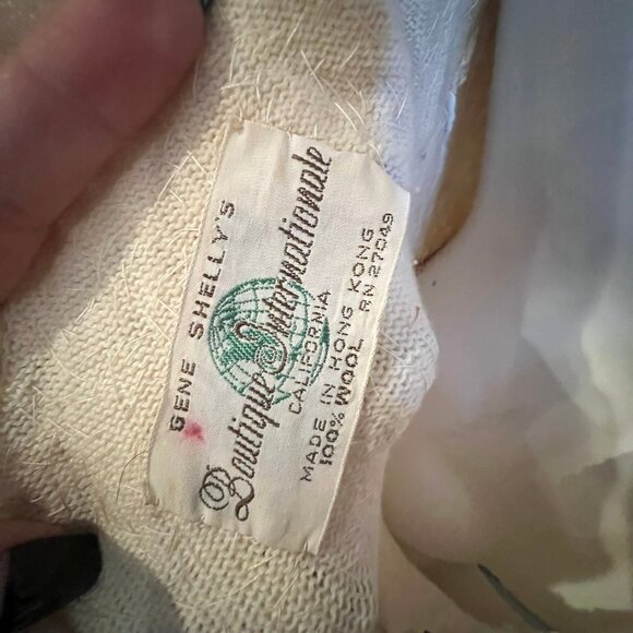 50'S VINTAGE GENE SHELLY'S BOUTIQUE SEQUIN MINK TRIM GOWN SIZE 14 - Picture 7 of 8